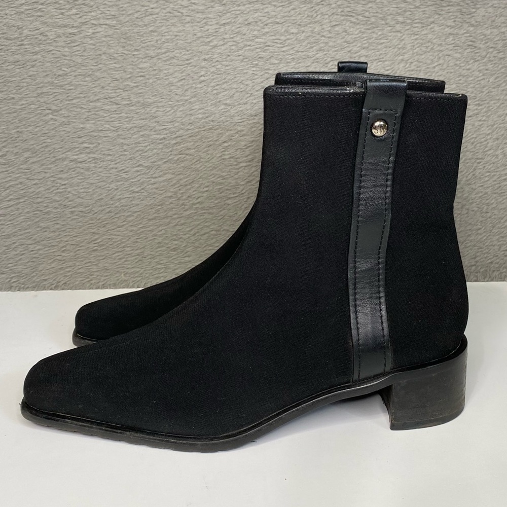 Stuart Weitzman Canvas Boots Women’s Sz 6 Black Ankle Boots